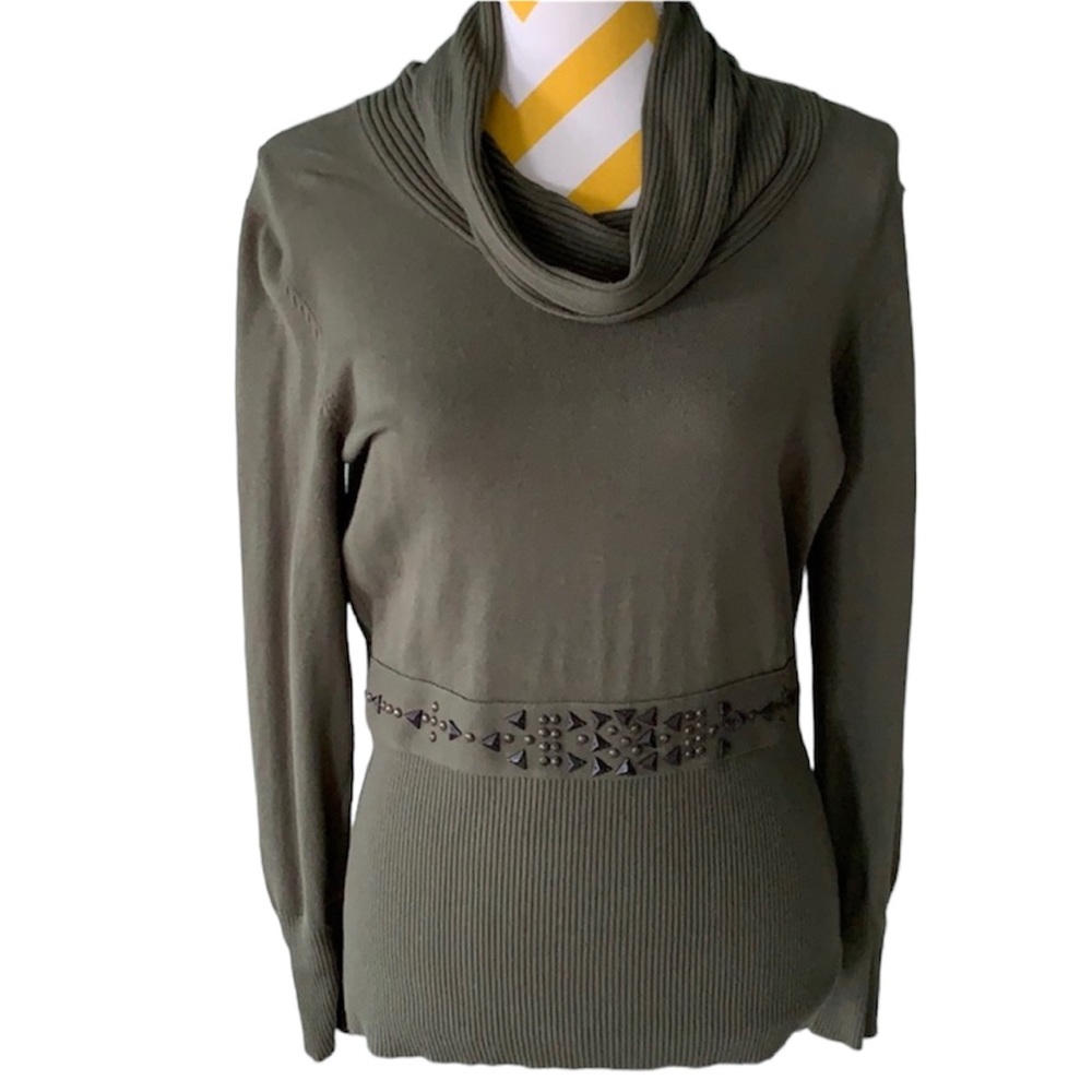 Embellished metal studded sweater.